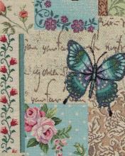 Dekorační látka NATALI, motýlí patchwork, š.280