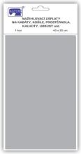 Klasická nažehlovací záplata světle šedá, 43x20 cm, 1ks