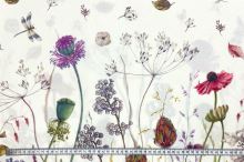 Bavlna krémová, květinový vzor, š.140