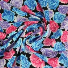 Šatovka květy modré, růžové, fialové š.150