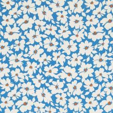 Šatovka N6238 nebesky modrá, bílé květy, š.140