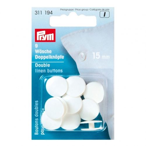 Dvojité prevliekacie gombíky Prym, 15 mm