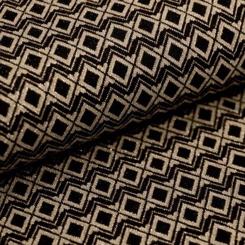 Úplet A0247 béžovo-černé kosočtverce, lurex, š.160