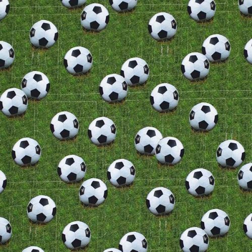 Úplet 250, fotbalové míče na trávě, š.145