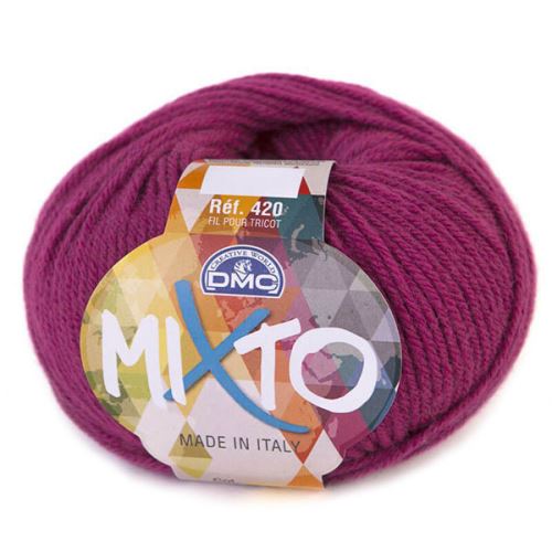 Priadza MIXTO 50g, tmavo ružová - odtieň 042
