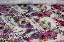 Bavlna barevná paví pera, fialová, š.150