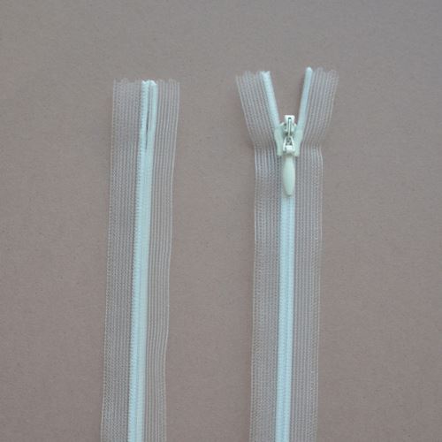 Zip transparentní skrytý, délka 35cm, ivory