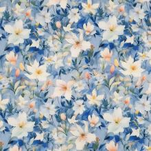 Úplet NELLY modrý, vanilkové květy, š.150