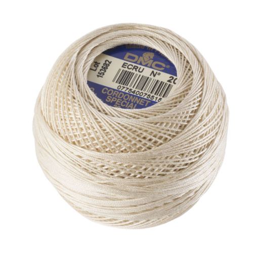 Priadza Cordonnet 20g, sila 20, béžová - odtieň Ecru