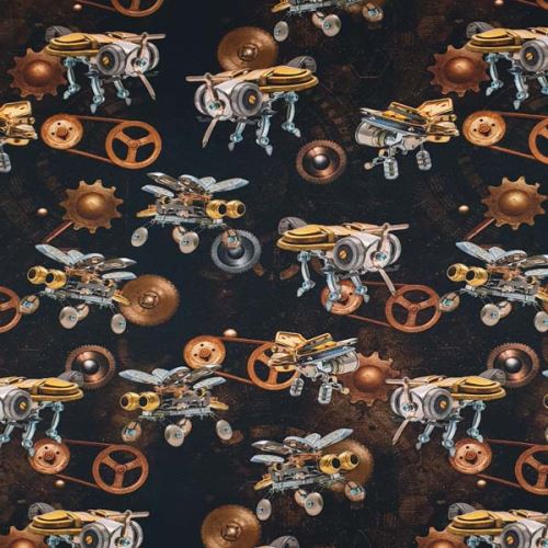 Teplákovina hnedočierna, CRAZY MACHINES, š.145