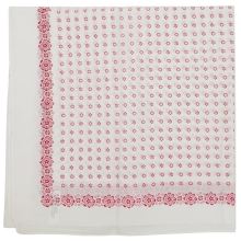 Dámský šátek bílý, růžové květy, 70x70cm
