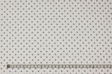 Bavlna biela, sivé bodky, š.140