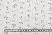 Bavlnené plátno biele, šedý kvetinový motív, š.140