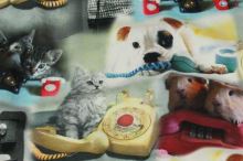 Úplet zvieratká s telefónom, š.160