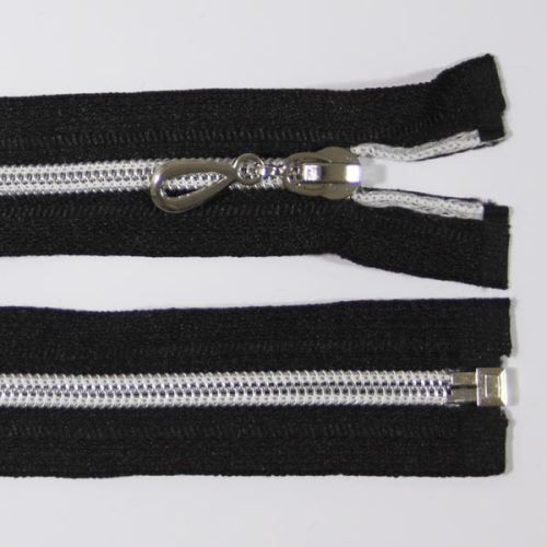 Zips špirálový 6mm dĺžka 60cm, farba 332 (deliteľný) so striebornými zúbkami
