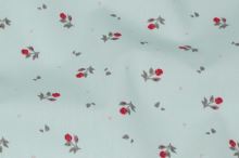 Bavlnené plátno mint, drobné ružičky, š.145