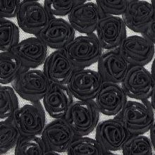 Tyl čierne kvety š.130