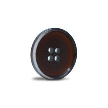 Gombík 20mm, tmavo hnedý biely okraj