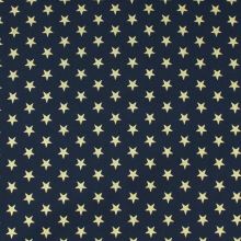 Bavlna modrá, zlaté hviezdy š.145