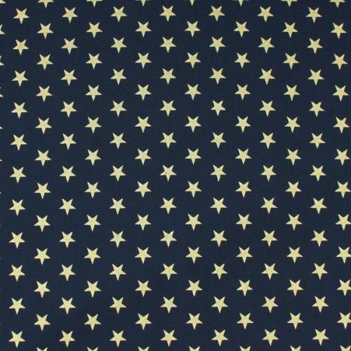 Bavlna modrá, zlaté hviezdy š.145