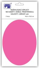 Nažehlovací záplaty ovál růžové, 14,5x10,6 cm, 2ks