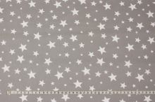 Bavlnené plátno šedé, biele hviezdy, š.160