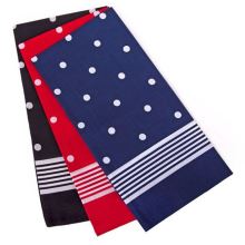 Dámský šátek červený, bílé puntíky, 70x70cm