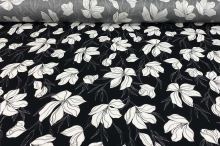 Šatovka 21505 černá, bílé květy, š.145