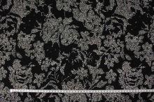 Úplet béžovo-černý, květovaný vzor, š.145