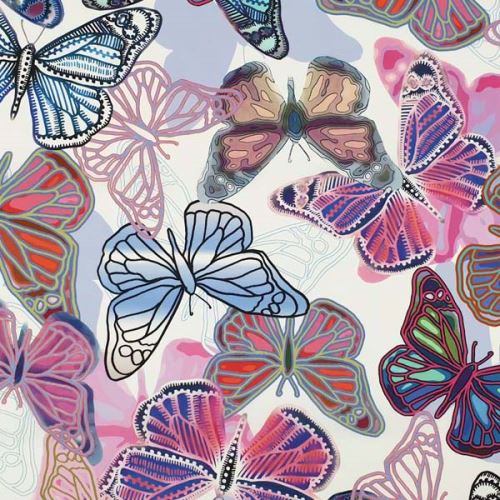 Šatovka biela, farební motýle, š.140