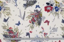 Šatovka N5707 ivory, barvné větvičky, květy, motýlci, š.140