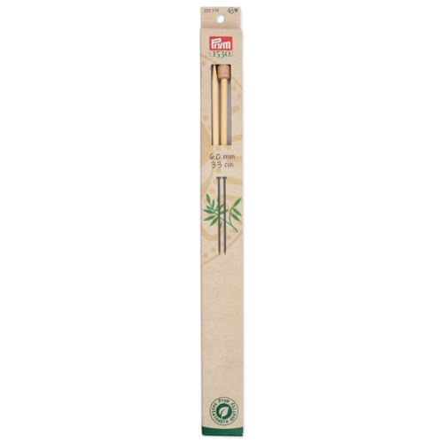 Rovné pletacie ihlice Prym bambusové 33 cm, veľkosť 6,0