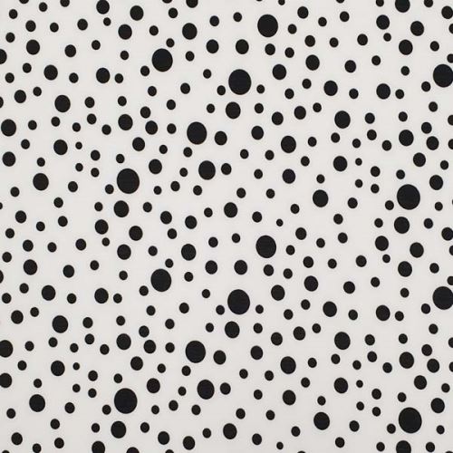 Úplet N6172 bílý, černé puntíky, š.150