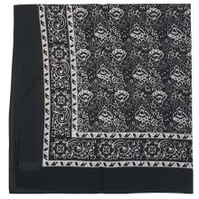 Dámský šátek černý, kašmírový vzor, 70x70cm