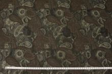 Taft khaki, hnedý vzor, š.160