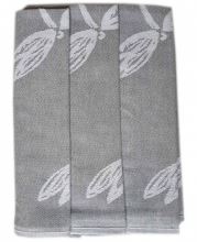 Utěrky z egyptské bavlny šedé, bílé vážky, č.97, 50x70cm, 3ks