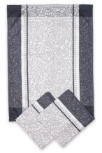 Utierky bavlnené žakárové, šedé, ornamenty, 50x70cm, 3ks