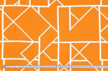 Šatovka N6635 oranžová, biela geometria, š.150