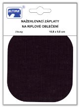 Riflové nažehlovací záplaty černé, 10,8x9,8 cm, 2ks