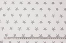 Bavlna biela, sivé hviezdy, š.160
