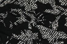 Úplet béžovo-čierny, kvetovaný vzor, š.145