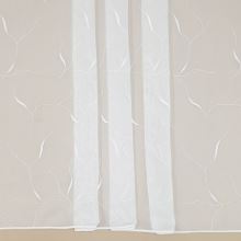 Voálové záclona biela, bielo vyšívané vetvičky, v.290cm