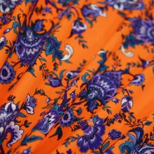 Úplet B0261 oranžový, fialový kvetinový vzor, ​​š.155