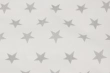 Bavlna bílá, šedé hvězdy, š.160
