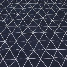 Úplet modrý, biely geometrický vzor, š.150