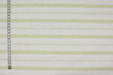 Košilovina bílá, žlutozelený pruh š.150