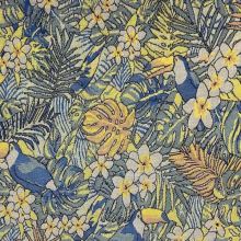 Úplet 21874, žlto-modré kvety, vtáky, š.135