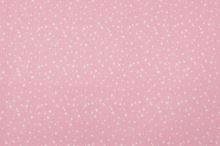Bavlnené plátno ružové, biele hviezdičky, š.140