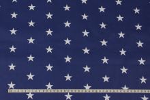 Bavlněné plátno tmavě modré, bílé hvězdy, š.160