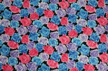 Šatovka kvety modré, ružové, fialové š.150